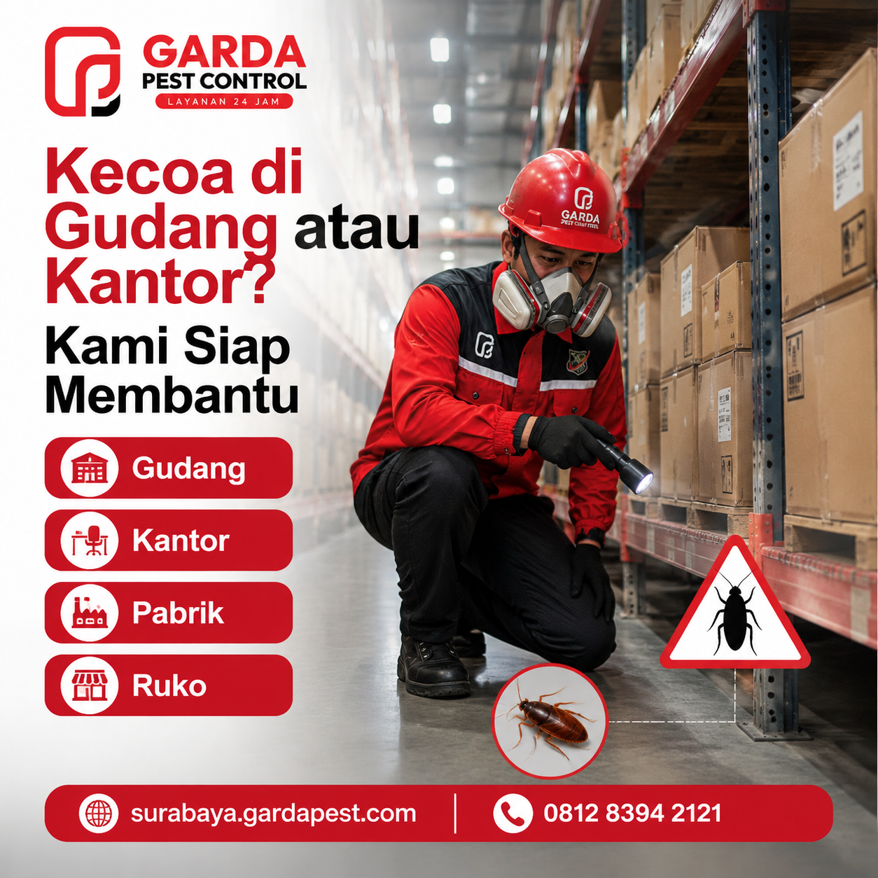 Jasa Basmi Kecoa Surabaya Bergaransi Tuntas dari Agata Pest Control