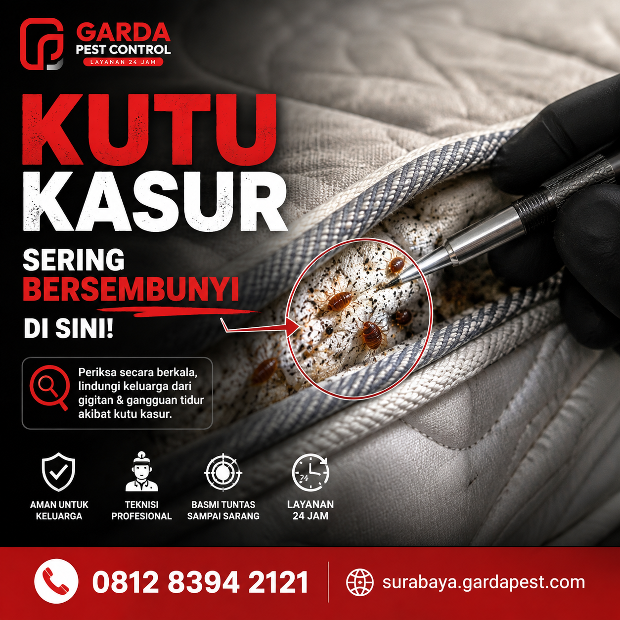 Jasa Pest Control Kutu Kasur di Surabaya Bergaransi 2 Minggu